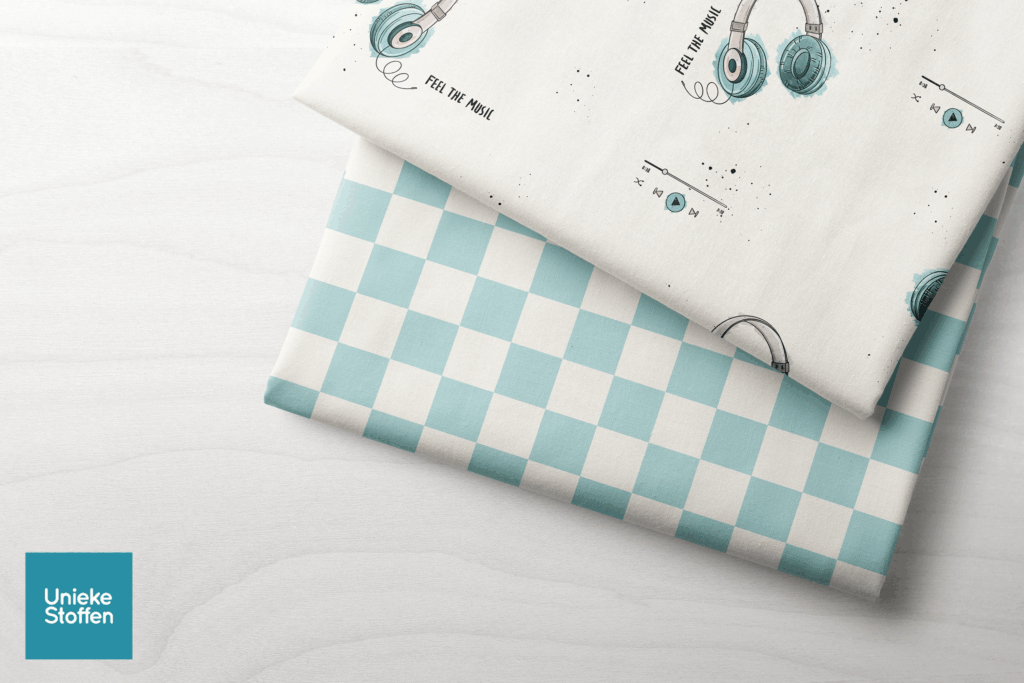 Feel the Music – Organic French Terry – offwhite en teal