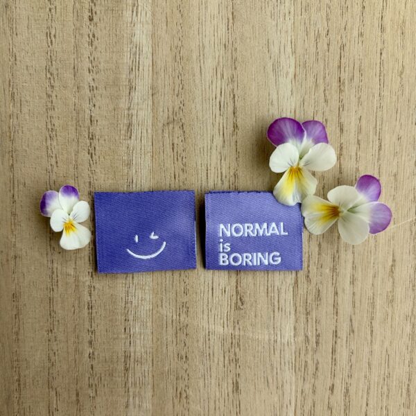 Labels Normal is Boring lila- SewNique