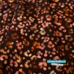 Viscose panterbloemetjes bruin A La Ville