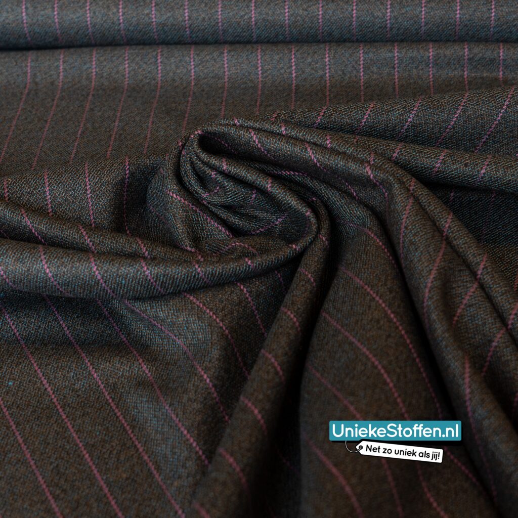 Donkergrijs met roze krijtstreepje A La Ville – viscose polyester